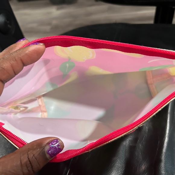 Lilly Pulitzer Pink and Yellow Floral Cosmetic Bag - Picture 5 of 6